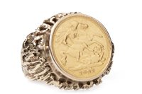 Lot 609 - Amendment- this is a half sovereign A GOLD SOVEREIGN RING, 1903