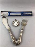 Lot 185 - A LOT OF SILVER FLATWARE WITH SILVER AND SILVER PLATED ITEMS