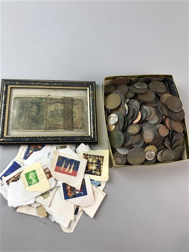 Lot 187 - A LOT OF POSTAL STAMPS WITH PRE DECIMAL AND OTHER CURRENCY