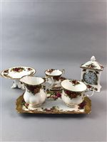Lot 219 - A ROYAL ALBERT OLD COUNTY ROSES PART TEA SERVICE AND OTHER DECORATIVE CERAMICS