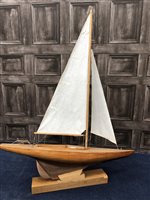 Lot 246 - A LOT OF TWO WOODEN MODELS OF YACHTS