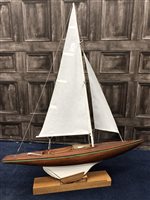 Lot 246 - A LOT OF TWO WOODEN MODELS OF YACHTS