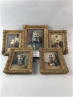 Lot 267 - A LOT OF FIVE CHARACTER PORTRAITS, OIL ON BOARD, FRAMED
