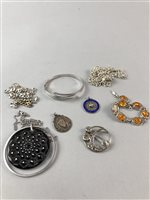 Lot 273 - A LOT OF SILVER JEWELLERY INCLUDING NECKLACES AND BRACELETS