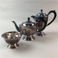 Lot 317 - AN AMERICAN GORHAM SILVER CREAM JUG WITH OTHER SILVER AND PLATED WARE