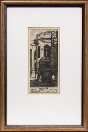 Lot 409 - THE APSE, SAINT ENOCH'S CHURCH, AN ETCHING BY SIR DAVID YOUNG CAMERON