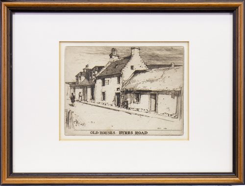 Lot 410 - OLD HOUSES, BYRES ROAD, AN ETCHING BY SIR DAVID YOUNG CAMERON