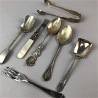 Lot 331 - A LOT OF MOTHER OF PEARL HANDLED FLAT WARE AND OTHER SILVER AND PLATED FLAT WARE