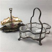 Lot 333 - A LOT OF TWO VICTORIAN BONBON BASKETS AND CRYSTAL GLASSES