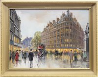 Lot 414 - LEICESTER SQUARE, AN OIL BY ROLAND DAVIES