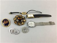 Lot 344 - A LOT OF THREE WRIST WATCHES AND COSTUME JEWELLERY