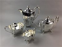Lot 347 - A SILVER PLATED TEA AND COFFEE SERVICE AND OTHER SILVER PLATED ITEMS