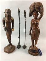 Lot 356 - FOUR AFRICAN NATIVE WOODEN FIGURES (4)