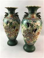 Lot 358 - A PAIR OF JAPANESE BALUSTER VASES