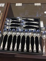 Lot 865 - A WILLIAM IV SILVER QUEEN'S PATTERN PART SUITE OF CUTLERY