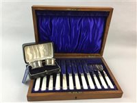 Lot 369 - A PAIR OF SILVER NAPKIN RINGS, SIX SILVER TEASPOONS AND A GROUP OF PLATED WARES