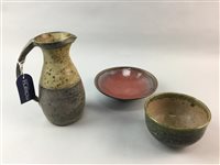 Lot 367 - A POTTERY JUG AND TWO BOWLS