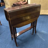 Lot 377 - A MAHOGANY TEA TABLE