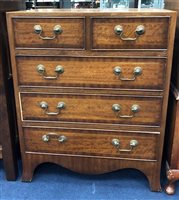 Lot 386 - A MAHOGANY CHEST OF DRAWERS