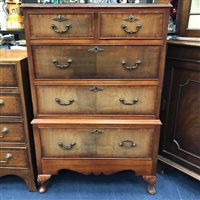 Lot 385 - A MAHOGANY TALLBOY CHEST