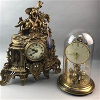 Lot 63 - A REPRODUCTION BRASS CLOCK