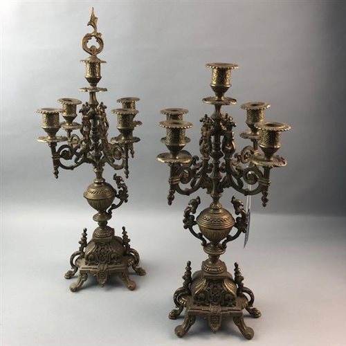 Lot 64 - A PAIR OF CANDELABRA