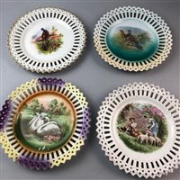 Lot 101 - A GROUP OF VICTORIAN ' RIBBON' PLATES