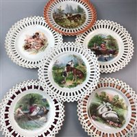 Lot 101 - A GROUP OF VICTORIAN ' RIBBON' PLATES