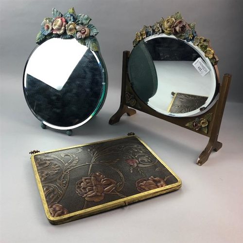 Lot 122 - A LOT OF TWO BARBOLA MIRRORS AND A FOLDING MIRROR