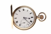 Lot 786 - GOLD PLATED FULL HUNTER POCKET WATCH the round...