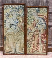 Lot 1620 - A LOT OF TWO 17TH CENTURY DUTCH TAPESTRY FRAGMENTS