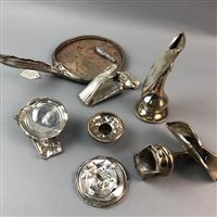 Lot 54 - A SILVER MIRROR BACK AND OTHER SMALL SILVER ITEMS