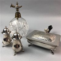 Lot 55 - A SILVER CREAM JUG, TWO PAIRS OF SILVER SUGAR TONGS, AND OTHER SILVER AND PLATED ITEMS