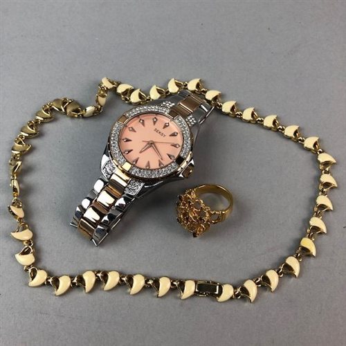 Lot 47 - A CONTEMPORARY 'SEKSY' WRISTWATCH AND OTHER JEWELLERY