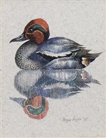 Lot 429 - DUCK, PRINT ON WOOL FIBRE BY MAGGIE RIEGLER