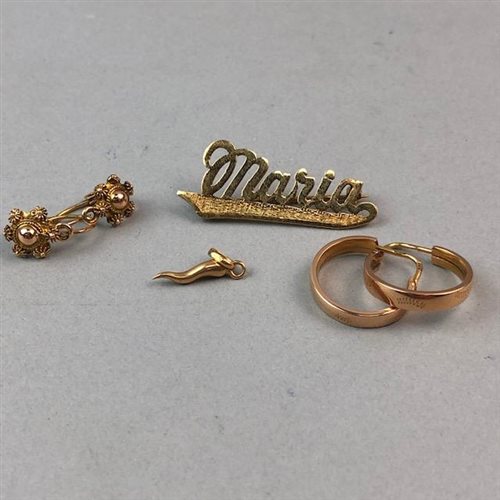 Lot 35 - A 'MARIA' NAME BROOCH AND OTHER JEWELLERY