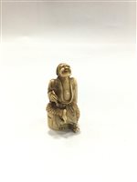 Lot 1172 - A JAPANESE IVORY INRO ALONG WITH IVORY AND OTHER NETSUKES