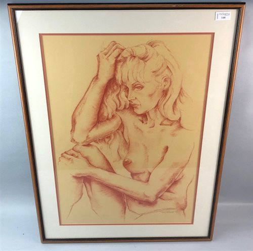 Lot 144 - FEMALE NUDE, PASTEL ON PAPER BY TRACY GILCHRIST