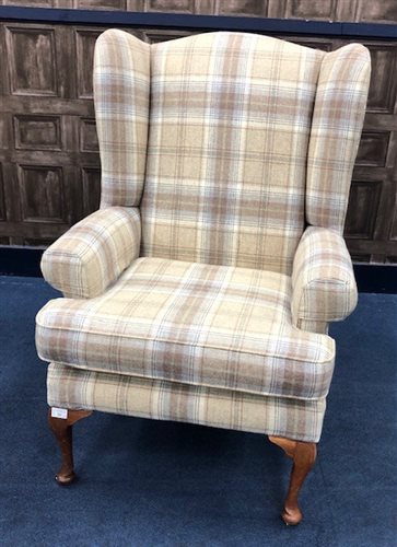 Lot 229 - A PAIR OF WING BACK CHAIRS