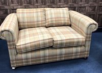 Lot 231 - A PAIR OF TWO SEATER SOFAS