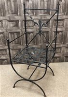 Lot 227 - A WROUGHT IRON ARMCHAIR
