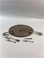 Lot 77 - A SILVER PLATED SOLIFLEUR VASE AND MIXED FLATWARE