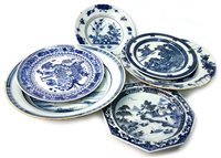 Lot 1173 - A COLLECTION OF CHINESE AND OTHER BLUE AND WHITE PLATES