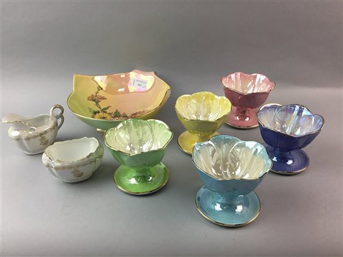 Lot 193 - A SET OF SIX MALING LUSTRE SUNDAE DISHES AND OTHER CERAMICS