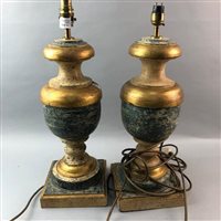 Lot 161 - A LOT OF TWO PAIRS OF TABLE LAMPS