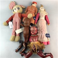 Lot 153 - A VICTORIAN RAGGEDY DOLL AND OTHER VINTAGE DOLLS