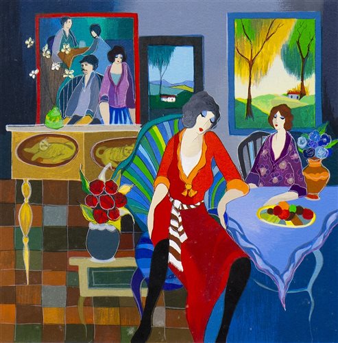 Lot 443 - PARLOR TIME, A SERIGRAPH BY ISAAC TARKAY