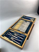 Lot 186 - A CANTEEN OF SILVER PLATED CUTLERY AND OTHER CUTLERY