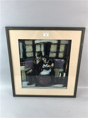 Lot 307 - COUPLE SEATED, A MIXED MEDIA BY PETER WHITE