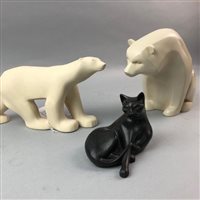 Lot 289 - AN ART DECO STYLE POLAR BEAR AND TWO OTHER ANIMAL FIGURES